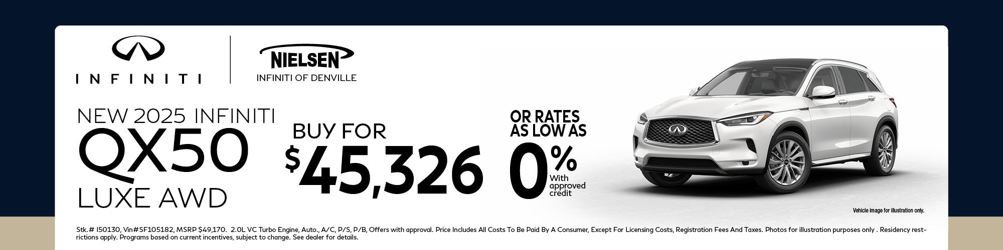 2025 INFINITI QX50 Luxe AWD Retail Offer